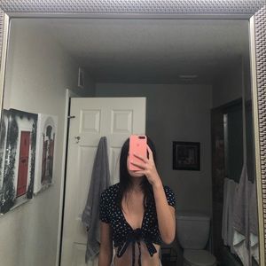 Brandy Floral Navy Wrap Top